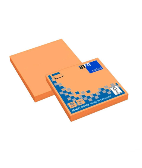 Hîrtie pentru notițe cu lipici 75x75 mm 80 Foi, NEON